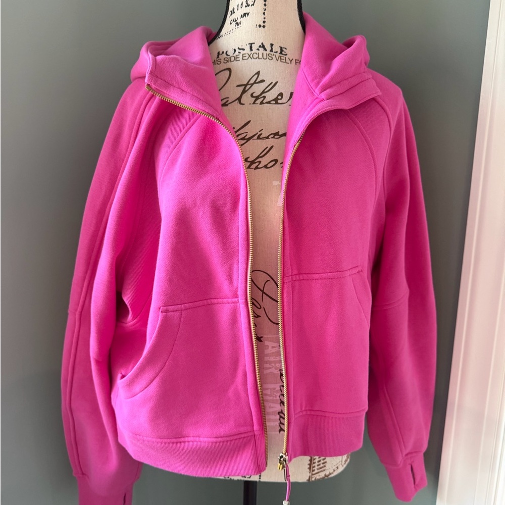 Lululemon Athletica Sonic Pink Cropped Zip-Up Hoodie